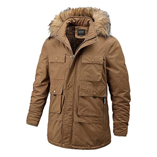 Parka d'hiver homme Haitpant en coton épais kaki foncé taille M
