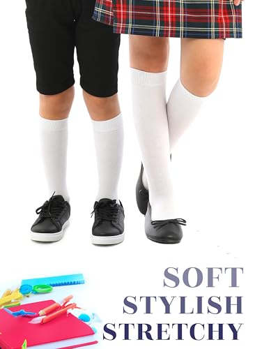 Girls, Boys, Kids, Knee High Long School Uniform Dress Socks, Premium Cotton, Soft, Toddler, 3-14 Years Old3
