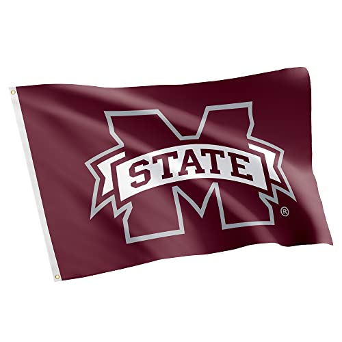 Desert Cactus Mississippi State University MSU Flag - 3 x 5 Feet Bulldogs Banner, Indoor/Outdoor Durable Fabric, 100% Polyester Design (Style 1)