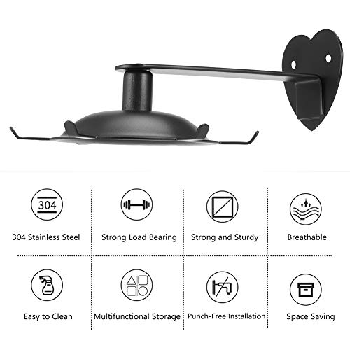 Keukengereihouder, muurhaken, zwart 6 haken roestvrijstalen badkamer voor thuiskeuken - Image 6