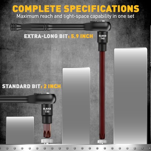 Image of 112-Piece Torx and Allen Bit Socket Set, 1 /4 inch, 3 /8 inch,1 /2 inch Drive Bit Socket Set with Ratchet Wrench, Adapters, Extra Long & Tamper Proof torx /Hex /Ball End Hex /E-torx, SAE & Metric