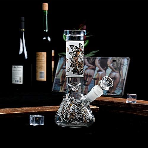 REAMIC Glass Bongs Mini Handmade Black Bong 14.5mm Smoking Water Pipes with Downstem