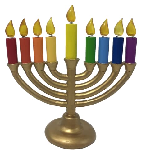 National Bobblehead Hall of Fame and Museum Menorah Rainbow Candles Hanukkah Chanukah Bobble