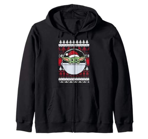 Sweat Grogu Star Wars Mandalorian style Ugly Christmas à zip