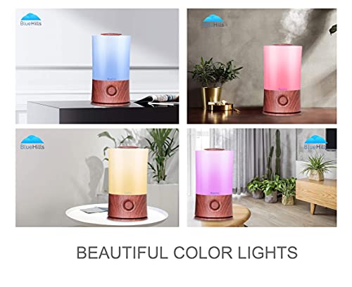 Bluehills Premium 2000 Ml Xl Large Essential Oil Diffuser Aromatherapy Humidifier For Large Room Home 40 Hour Run Huge Coverage Area 2 Liter Extra Large Capacity Huge Diffuser Dark Wood Grain (E003) #TOP6