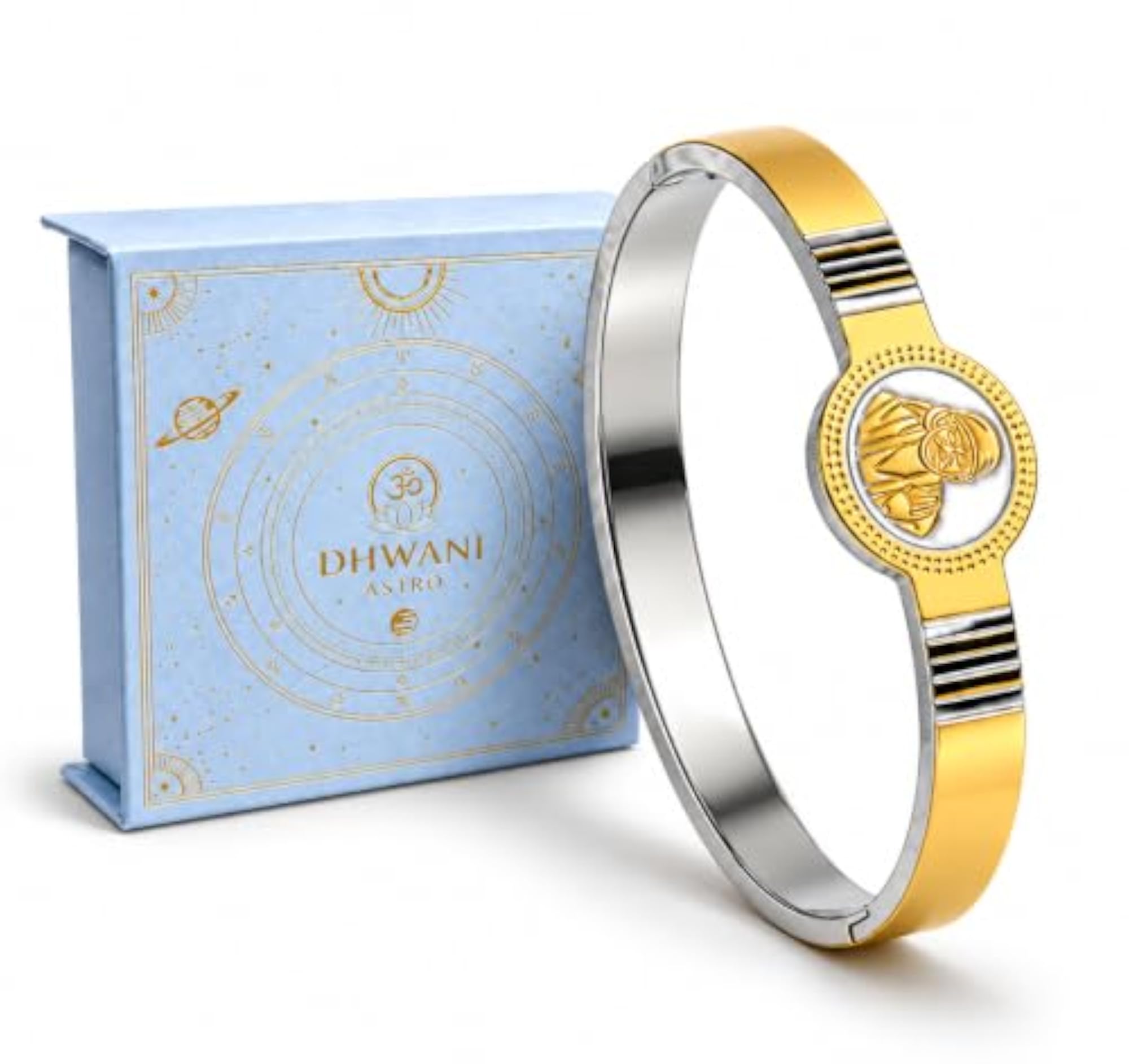 Gold Plated Sai Baba Kada Cuff Bracelet for Men