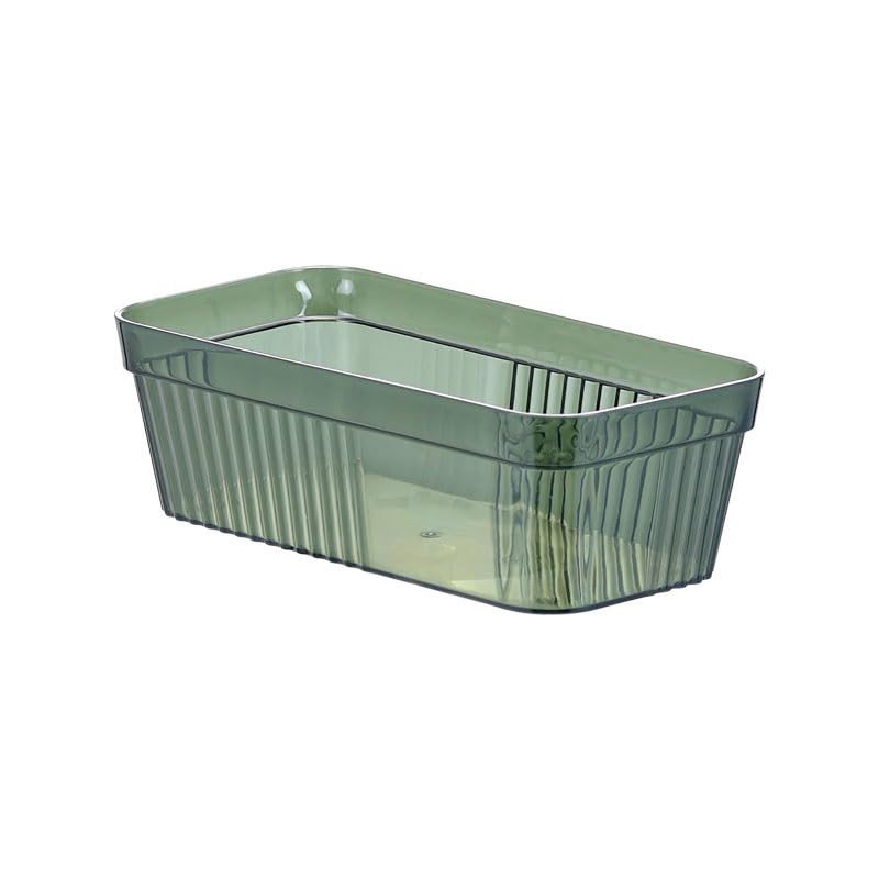 NEPA Market Plastic Organizer Bins – Perfect for the Pantry, Kitchen, Freezer, Fridge, Bathroom, Office, and More – 7 1/4" x 3 3/4" x 2 3/8" - Transparent Green 1