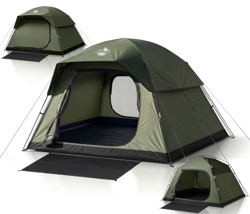 Image of Purebox Tent 6 Person Camping Tents - Double Layer with 2 Doors & Rainfly, Portable Waterproof & Windproof Tents, Large Mesh Ventilation, Easy Setup Family Tent for Camping, Hiking and Backpacking