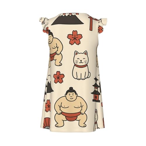 Augenstern Flutter Sleeve Nightgown Pajama Gown Cute Japanese Icon Print Easy Pull-On Sleepwear Nightdress2