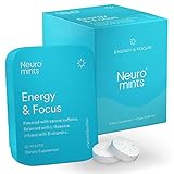 Neuro Mints Nootropic Energy Mints | Caffeine + L-theanine + B Vitamins | Sugar Free + Gluten free + Vegan (6 Pack = 72 Pieces, Mint)