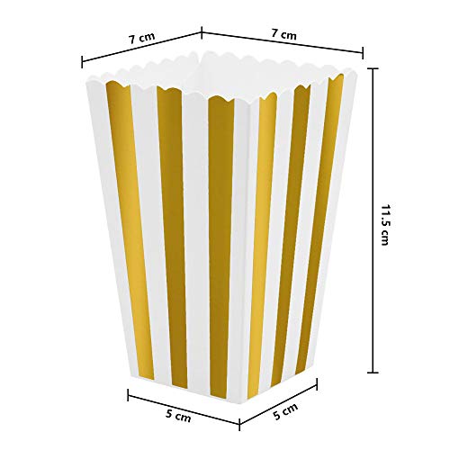 BangShou 60 Stuks Popcorn Zakjes Snoepbakje Popcorn voor Popcorn Krakelingsticks en Candybars (Goud) - Image 7