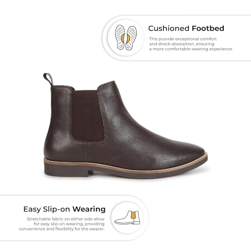 Image of YOHO Comfortable Boots For Men | Extra Cushioned Foot Bed And Skin Friendly Ankle Boot With Low Heels | PU Finish Material | Trendy, Stylish & Casual Boots | Winter, Snow & Holiday Outings