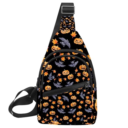 Mochila cruzada en el pecho con diseño de murciélago y amplio espacio compacto