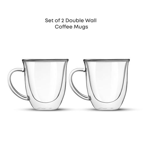 JoyJolt Serene Double Walled Insulated Glasses Coffee Mug (Set of 2) 7.4 Ounces by JoyJolt - Used condition - Image 3