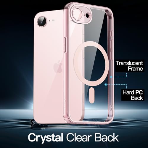 Image of JETech Magnetic Cover Case for iPhone 17e (2026) / iPhone 16e Compatible with MagSafe, Shockproof Phone Bumper Cover, Anti-Scratch Clear Back, 6.1-Inch Display (Soft Pink)