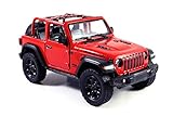 HCK Jeep Wrangler Rubicon 4x4 Convertible Off Road Exploration Diecast Model Toy Car Red