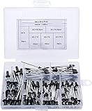 Bestgle 120Pcs Black Blind Rivet Kits, Aluminum Blind Pull Fasteners Assortment (M2.4/ M3/ M3.2...