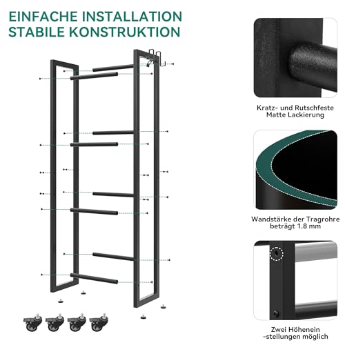 YITAHOME getränkekistenregal schmal mit rollen 4 kisten, verstellbaren füße, Öffner, Metall Kistenregal mit 4 Ebenen für Bier, Obst, Gemüse, Wasser, getränkeregal kisten regal