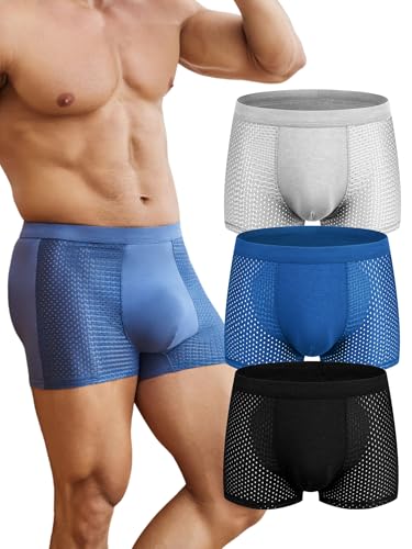 DingLu Mens Trunk Underwear Soft Viscose Classics Briefs 3 Pack No Open Fly Mens Panties 3