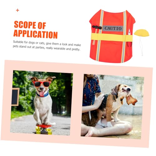 Disfraz para perro tema ingeniero talla L color naranja miniatura 7