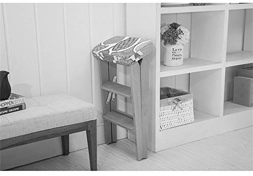 Taburete escalonado de madera maciza y silla plegable de cocina 8