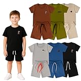 Kit 6 Peças Conjunto Infantil Menino Camiseta e Bermuda Lisas, Roupas de Verão Leves e Fresquinhas, Moda Infantil Masculina para Escola, Passeio e Dia a Dia (Menino, 1 ano)