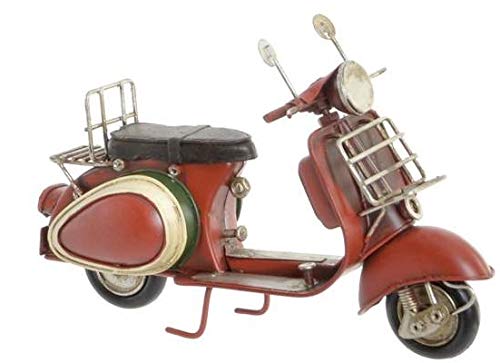 Scooter Ancien de Collection Vintage Rétro - Miniature Métal Rouge 17,3 cm