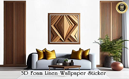 Image of Textured Linen Wallpaper for Walls Sticker Roll (8 Pcs) I 3D Foam Wallpaper for Full Wall, Furniture I Fabric, Waterproof, Large (White; 8 Pieces of 3 Meter x 0.7 Meter Each)