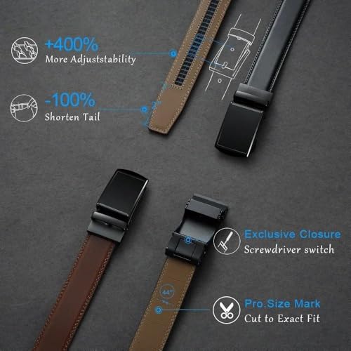 Mens Belt Genuine Leather Luxury Belt Metal Automatic Alloy Buckle Fashion Ratchet Belts for Men3