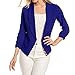 Price comparison product image TIMEMEAN Winter Coats Women Jacket 3/4 Sleeve Blazer Open Front Short Cardigan Suit Jacket Work Coat BU/XL Blue Size 14