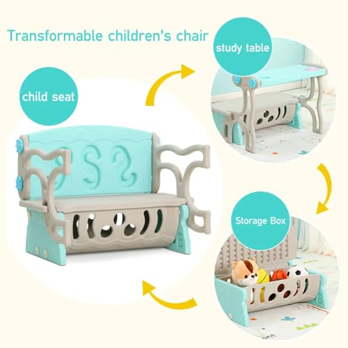 Image of 3in1 Kids Convertible Table with Storage Kid Study Table and Chair Set for 2-6 Years Drawing Table for Baby Foldable Desk Children Table and Chair Set Small Study Table Set for Toddlers