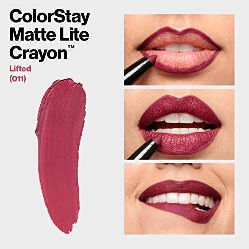 Revlon Colorstay Matte Lite Crayon Lipstick With Built-In Sharpener, Smudgeproof, Water-Resistant Non-Drying Lipcolor #TOP5