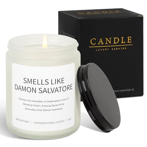 Smells Like Damon Candle, Lavender & Vanilla Scent,9 Ounce,Vampire Diaries Merch