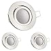 Produktbild 3er LED Einbaustrahler Set Silber gebürstet mit LED GU10 Markenstrahler von LEDANDO - 5W - schwenkbar - warmweiss - 120° Abstrahlwinkel - A+ - 35W Ersatz - Milchglasoptik