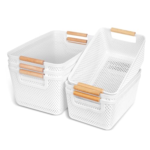 OSTWOLKE 6 Stück Aufbewahrungsbox Weiß, Kunststoff...