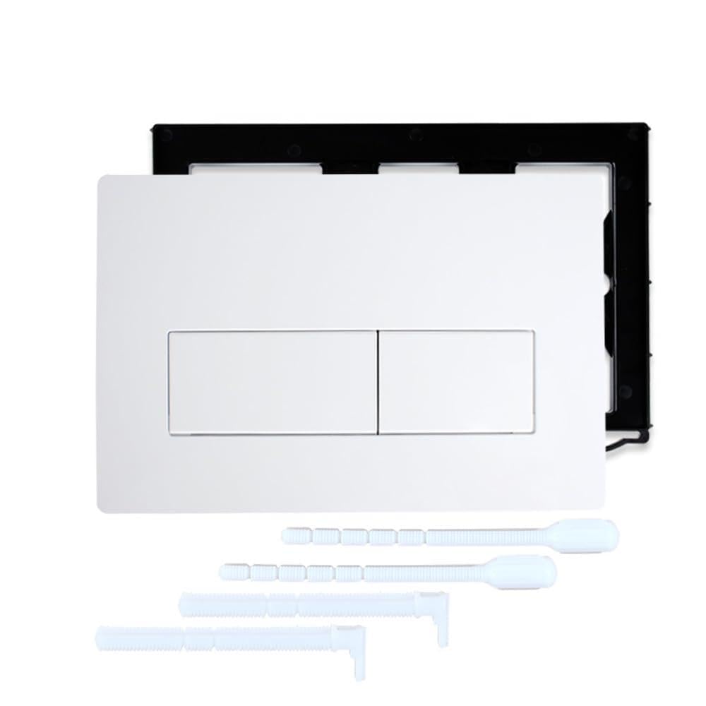 Toilet Cistern Flush Plate, Dual Buttons, Replacement for Sigma 01/20/30/50 Series (White)