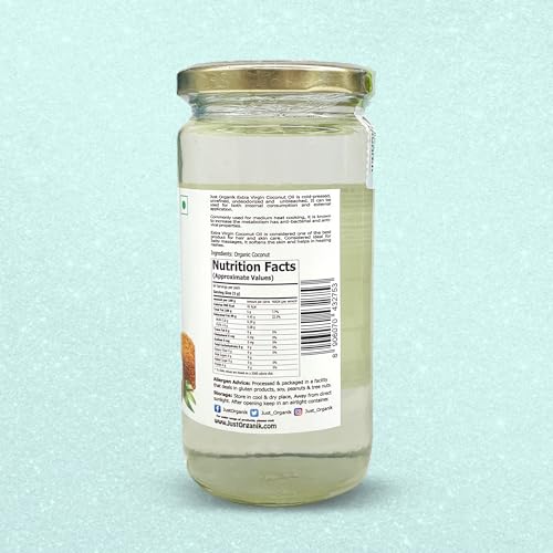 Image of Just Organik Organic Extra Virgin Coconut Oil, 350 ML