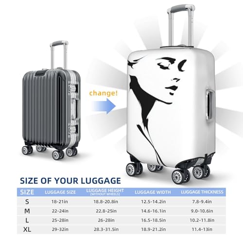Minimalist Woman Line Art Elastic Travel Luggage Covers Dustproof Scratch-Resistant Suitcase Protector Fit 22-24 Inch4
