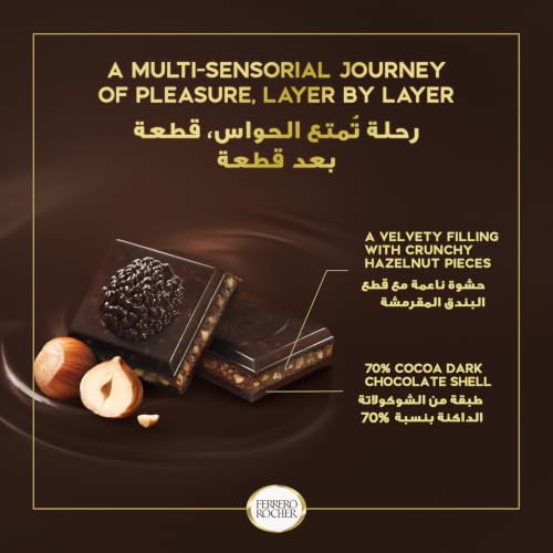 Image of Ferrero Rocher Dark Chocolate Bar, With Hazelnut And Cocoa Filling, Featuring 70% Cocoa Content In The Outer Layer 90g DECADENT (Product Of Italy)