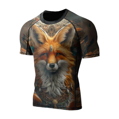 Compression Shirts Breathable Fabric Short Sleeve, BJJ Rash Guards for Men