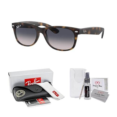 Ray-Ban New Wayfarer RB2132F Asian Fit Low Bridge Square Sunglasses for Men for Women +BUNDLE with ACCESSORY EYEWEAR KIT2