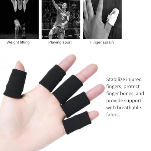 Zjchao ZJCHAONR9AEF3VQH-01 10Pcs/Set Finger Sleeves Support,Finger Protector Brace Sports Aid Arthritis Band Wraps For Basketball, Tennis,Baseball,Cricket, Volleyball, Badminton, Boating thumb #6