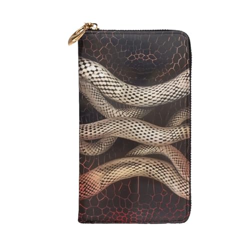 Serpentine Printed Long Wallet for Women Men Cute PU Leather Wallet with Coin Purse and Credit Card Holder2