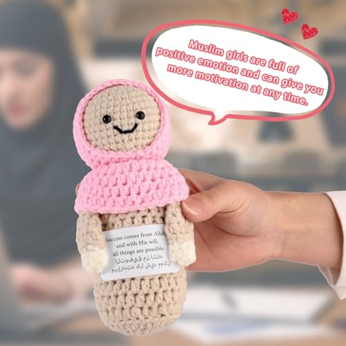 Muñeca tejida con hijab positiva, 14 cm miniatura 5