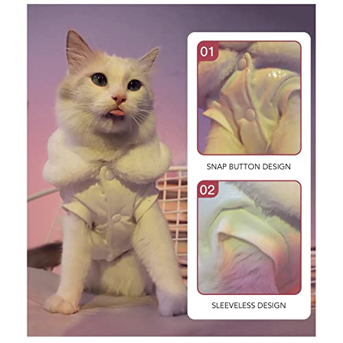 Casaco de inverno para gatos, roupas de frio para animais de estimação com gola de pele para roupas