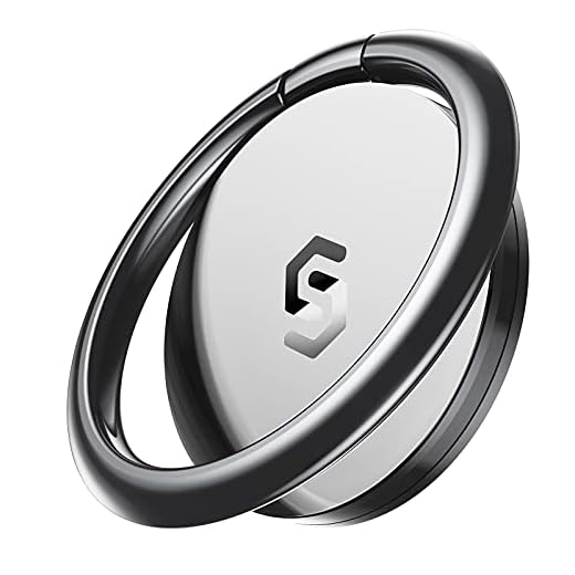 Syncwire Suporte de anel para celular, suporte universal de anel de dedo com rotação de 360 graus com cabo de metal polido para suporte magnético para carro, compatível com iPhone, Samsung, LG, Sony – Cinza