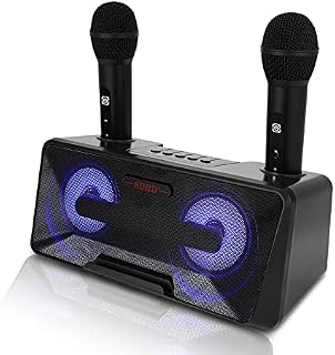 Karaoke Machine for Adults and Kids,Portable Bluetooth Karaoke Machine with lyrics display , PA Speaker System with 2 Wireless Bluetooth Microphone Best Birthday Gift for Boys and Girls(Black)