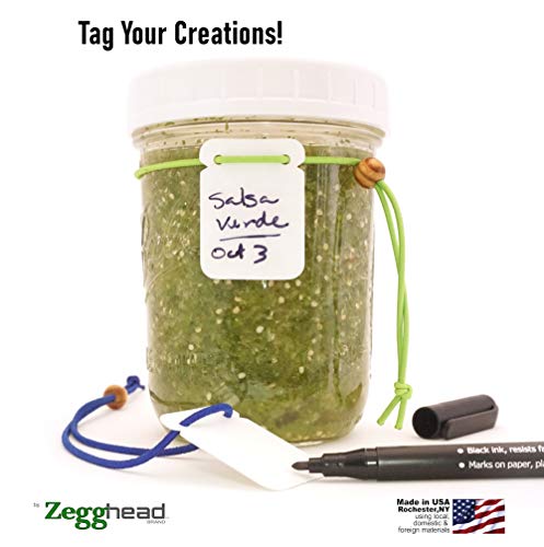 Zegghead Mason Jar Labels, Jar Tags With Elastic String Sharpie & Copic Compatible, Bottle Labels, Spice Labels, Canning Labels, Made In Usa 901750 #TOP5