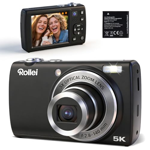 Rollei Powerflex Compact Digitalkamera 64MP 5K Fotoapparat mit...
