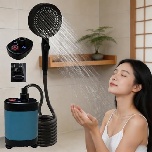 Douche électrique à main ABS avec indicateur numérique et batterie USB